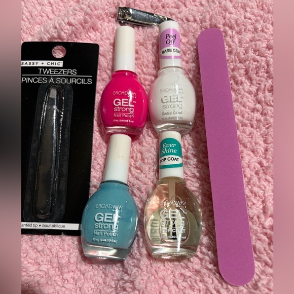 Gel Strong Nail Polish Set - Pink, Blue, White - Picture 1 of 3